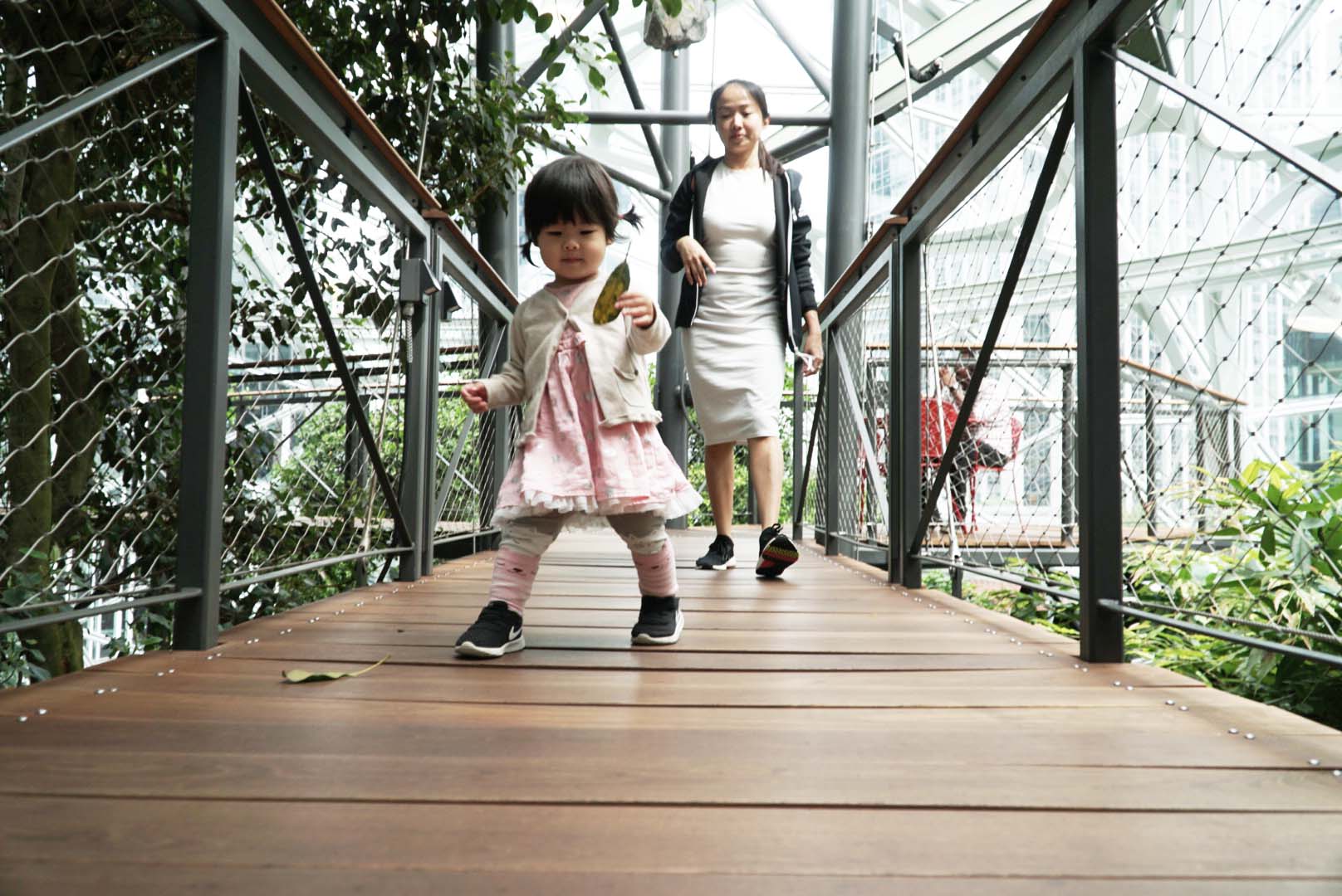 Visiting Seattle Amazon Spheres with Young Toddler